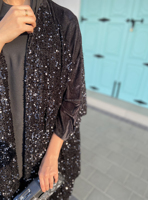 Fabricant d'abayas musulman islamique personnalisée Abayas noires scintillantes avec paillettes