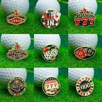 Nouveau marqueur de balle de golf en émail peint au fer, design créatif Porker, avec clip pour chapeau, en stock, prêt à être expédié, ensemble de marqueurs de balle de golf