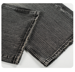 Vaqueros anchos de mezclilla para <span class=keywords><strong>hombre</strong></span>, de algodón ecológico oscuro tejido a medida, de pierna recta, cintura media, estilo urbano, ODM, para hombres de talla grande - Product Image 6