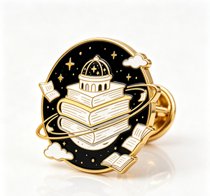 Pin de solapa de metal esmaltado personalizado, insignia de observatorio, chapado en oro, estilo cloisonné, para ropa, mochila, sombrero, regalo - Product Image 3