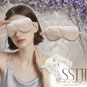 Masque de sommeil en satin de soie respirant, confortable et occultant la lumière, certifié CE, marque Steam CM, modèle SM-01, pour soulager le stress, avec élastique importé - Product Image 3