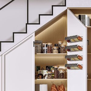 Kitchen Wall Hanging <strong>Spice</strong> <strong>Rack</strong> 4PCS <strong>Spice</strong> Organizers <strong>for</strong> <strong>Cupboard</strong> <strong>Cupboard</strong> <strong>Cupboard</strong> Pantry Door Wall <strong>Spice</strong> <strong>Rack</strong> - Product Image 5