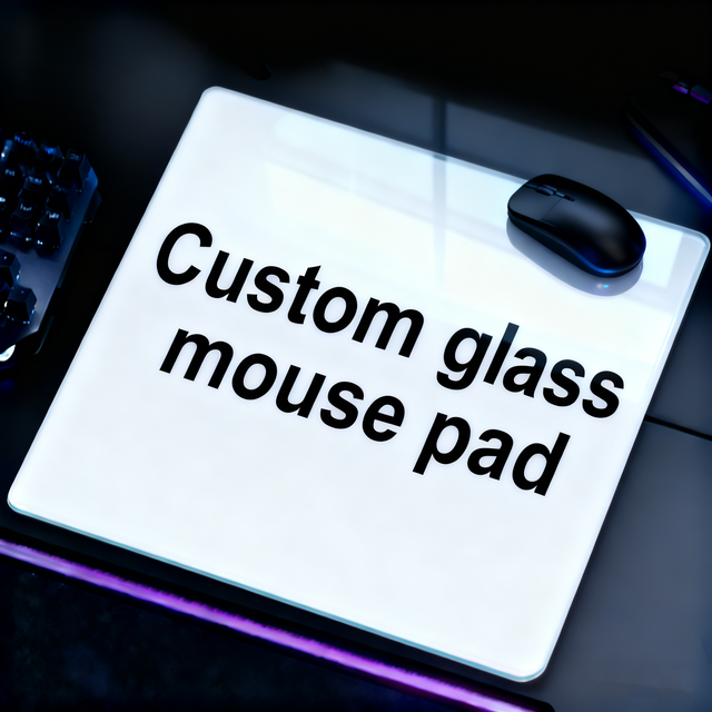 Factory Wholesale 45*40 Micro-etched Tempered Glass Mouse Pads with Smooth Surfaces for Precise Gaming Control