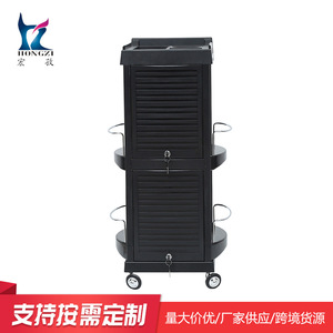 Salon <b>Trolley</b> Black Multi Layer <b>Plastic</b> Universal Wheel Easy Moving Hair Salon Beauty Parlor Furniture HZ2020NW - Product Image 5