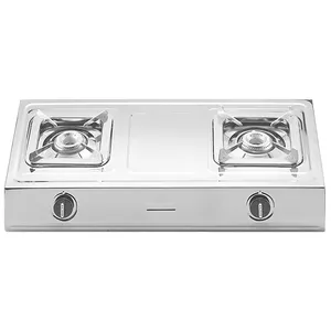 Best Selling With 2 Burner Stove Table Top Stainless Steel Easy To Clean Gas Stove Suitable For Home Kitchen