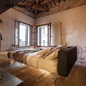 <span class=keywords><strong>Letto</strong></span> matrimoniale moderno con testiera in velluto plissettato orizzontale delicato con luce notturna a LED piccoli letti levitanti - Product Image 2