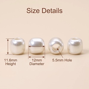 Perlas de imitación irregulares de agujero grande <span class=keywords><strong>para</strong></span> cordones de cuero de 4 mm, paracord, macramé, cuentas espaciadoras sueltas <span class=keywords><strong>para</strong></span> manualidades DIY - Product Image 3