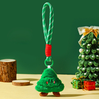 Porte-clés en fourrure écologique sur le thème de Noël, décoration suspendue douce, cadeau pour la saison des fêtes