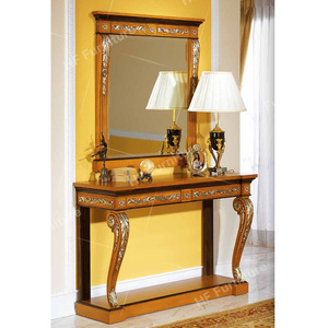 <span class=keywords><strong>Console</strong></span> vintage de luxe en bois <span class=keywords><strong>massif</strong></span> sculpté Consoles d'entrée de style classique faites à la main avec miroir pour le salon - Product Image 5