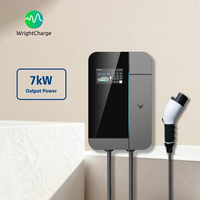Cargador de Pared para Vehículos Eléctricos, 7kW, Trifásico, Tipo 1/Tipo 2/GBT, con RFID, WiFi, OCPP, para Compradores Minoristas y Mayoristas, WrightCharge