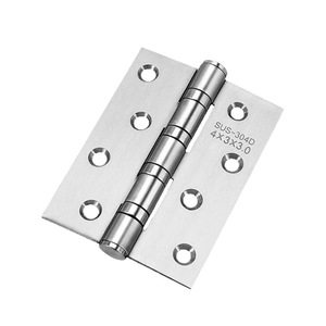 Charnière de porte en acier inoxydable Yuma, 4 pouces, 5 trous, finition brossée, design industriel pour portes en bois et portes de chambre - Product Image 5