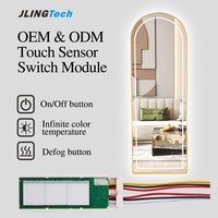 Interrupteur tactile à 3 boutons DC12V pour miroir LED de salle de bain, anti-buée, variateur de lumière, commande de miroir intelligent