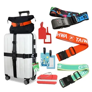 Cinghia per bagagli in tessuto a sublimazione della cintura per bagagli in Tsa da viaggio regolabile con Logo personalizzato