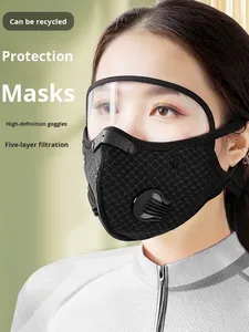 Nouveau <span class=keywords><strong>masque</strong></span> facial de cyclisme avec filtre, lunettes de protection, <span class=keywords><strong>masque</strong></span> anti-poussière, <span class=keywords><strong>masque</strong></span> facial sportif lavable et réutilisable pour hommes, bandana, filtres à charbon - Product Image 3