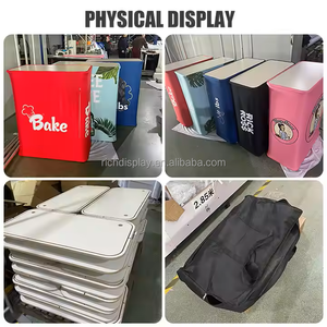 Meja Resepsionis Aluminium Kustom Berkualitas Tinggi, Meja Promosi PVC Portabel, Meja Pameran, Display Iklan Ruiqi Mudah - Product Image 5