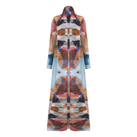 Robe Abaya Plissée Élégante et Tendance pour Femme Musulmane, Grande Taille, Longueur Cheville, Respirante, Extensible dans les Quatre Sens, en Polyester Imprimé pour le Printemps