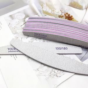 Professional Emery Board Manicure Pedicure Art Tools Custom Logo Wholesale Double-Sided Nail File Set 180 100 Grit Nail File