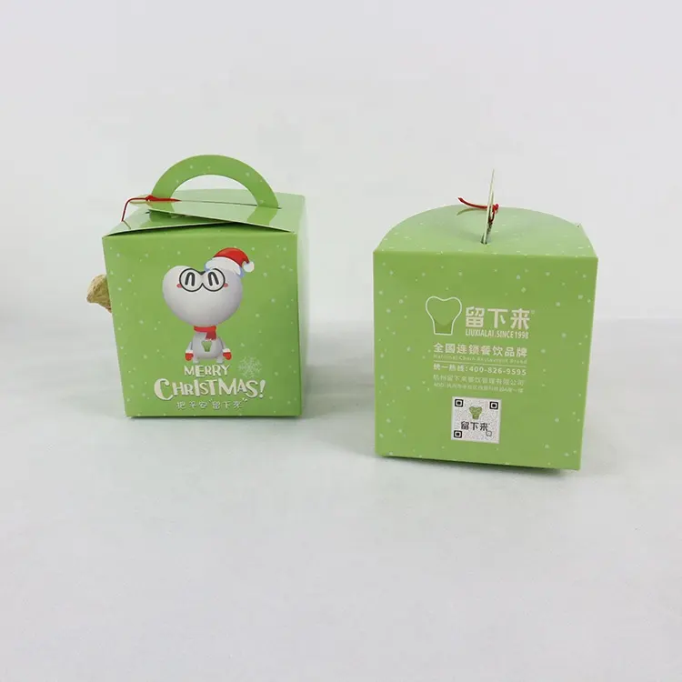 ハンドル付きアップルフルーツ包装ボックス用のカスタム小型紙箱