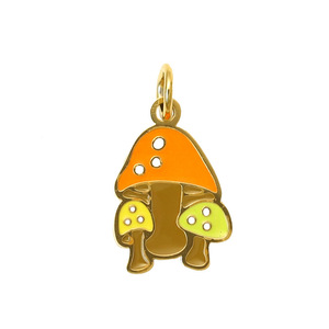 Mushroom Pendant Charms Mixed Shapes Enamel Jewelry Findings For DIY Necklace Accessories Women Stylish Commute - Product Image 5