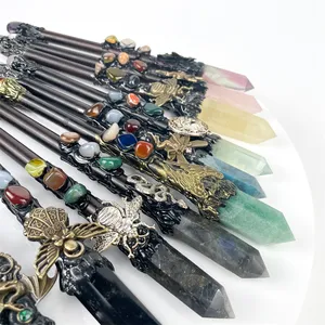 공장 제조 고품질 크리스탈 스톤 믹스 재료 장식용 마술 지팡이 포인트