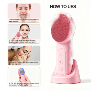 Appareil de beauté multifonctionnel pour soins personnels avec <span class=keywords><strong>brosse</strong></span> <span class=keywords><strong>nettoyante</strong></span> pour le <span class=keywords><strong>visage</strong></span> et masseur facial – Outils essentiels pour les soins de la peau - Product Image 2