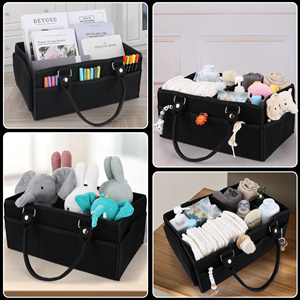 Organizzatore per Pannolini per Bambini e Bambine, Grande Contenitore Portaoggetti per Cameretta, Cesto Portatile per Fasciatoio e Auto - Product Image 5