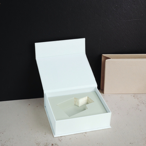 Custom Logo White Rigid Cardboard Magnetic Gift Box Book Shape with Embossing for Loose Powder <b>Face</b> Cream Nail <b>Polish</b> Oil & Eye - Product Image 1