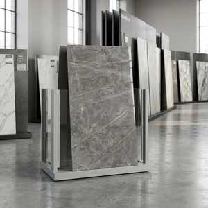 Amani Gris 800x1600mm Glossy Porcelain Floor And Wall Tiles Contemporary Grey Design 80x160cm - Product Image 1