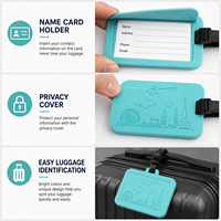 Étiquette de bagage personnalisée en PVC souple en gros, étiquette de bagage avec logo personnalisé, étiquette de nom de valise pour cadeau de voyage