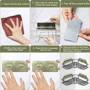 Estante de esquina de ducha montado en la pared de acero inoxidable de alta calidad moderno conjunto de accesorios de almacenamiento de baño estante de baño - Product Image 6