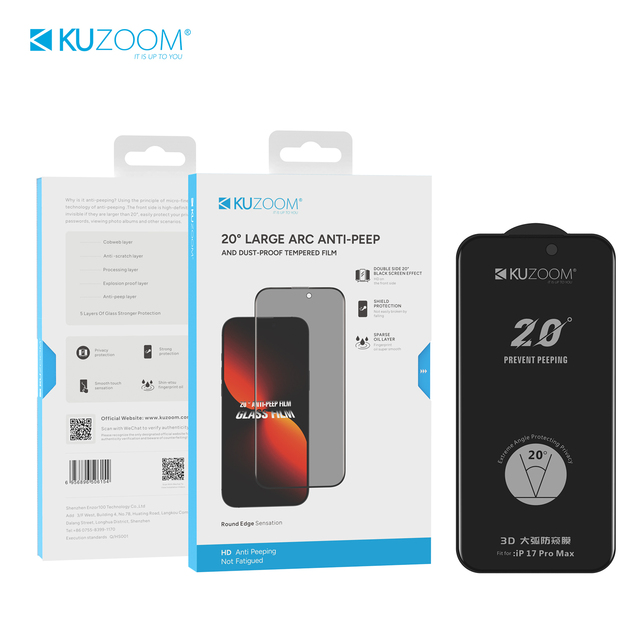 Hot Custom 20 Anti-Spy HD 9H Tempered Glass Screen Protector Ultra-Thin 0.4mm Anti-Glare Privacy Protection for Mobile Phone