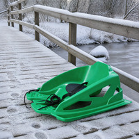 Toboggan en plastique pour enfants avec sangle de sécurité, luge d'hiver pour glisser sur la neige en plein air, idéal pour les stations de ski