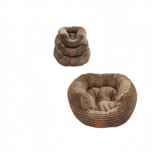 Cuccia per Cani Yommy in Velluto a Coste, Ovale, Morbida, Misure S M L, Base Impermeabile Antiscivolo - Product Image 2