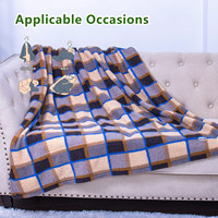 Couverture chauffante électrique en polaire - Prête pour l'hiver, ignifuge, portable pour les voyages et la maison, lavable en machine