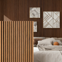 Paneles Acústicos de Pared de MDF de Estilo Moderno, Insonorizantes, Resistentes a la Humedad, Antiestáticos, con Diseño de Rayas y Cuadros para Apartamentos y Hogares