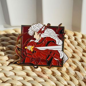 2 Model Pin Anime Inuyasha Sesshoumaru Bros Lencana Enamel Hadiah Cosplay Bros Topi Dekorasi Pakaian Aksesori Perhiasan - Product Image 6