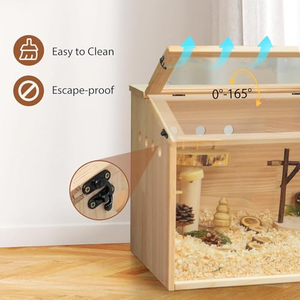 Động vật nhỏ lồng lớn <span class=keywords><strong>hamster</strong></span> môi trường sống bao vây bằng gỗ <span class=keywords><strong>hamster</strong></span> lồng với cửa sổ Acrylic & có thể mở ra hàng đầu - Product Image 5