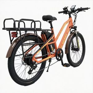 Vélo cargo électrique 48V, cadre en alliage d'aluminium, moteur roue arrière, double batterie lithium 15Ah+15Ah, frein à disque, vélo utilitaire 26 pouces - Product Image 4