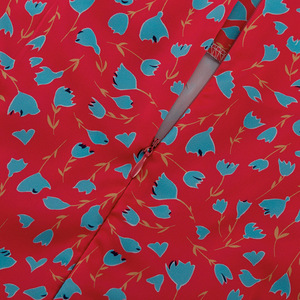 Robe d'été décontractée pour filles, mini-robe rose vif à imprimé floral, manches bouffantes, avec lien à nouer à la taille - Product Image 3