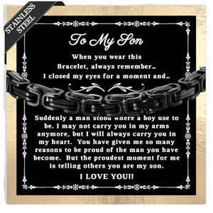 <span class=keywords><strong>Bracciale</strong></span> in Acciaio Inossidabile con Catena e Anelli 'My Son' Stampato, Terapia Artistica per Uomo - Regalo per Laurea, Matrimonio, Compleanno, Natale - Product Image 1