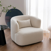 Fauteuil individuel de luxe, design scandinave moderne, tissu écologique, pieds en bois, chambre à coucher, salle à manger, bureau, salon, usage domestique