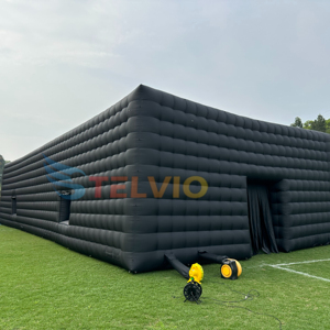 ब्लैक पोर्टेबल एलईडी डिस्को लाइटिंग नाइटक्लब पार्टी टेंट इन्फ्लैटेबल क्यूब पार्टी टेंट ब्लोअर के साथ इन्फ्लैटेबल नाइटक्लब टेंट - Product Image 3