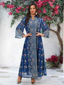 Abito Formale Indiano Pakistano in Seta Blu per Donna, Lehenga Choli Semi-Cucito per Feste - Product Image 5