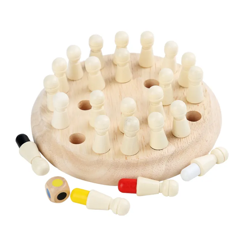 Parent-enfant interactif éducatif Intelligent couleur cognitif casse-tête bois Match bâton mémoire jeux d'échecs pour les enfants
