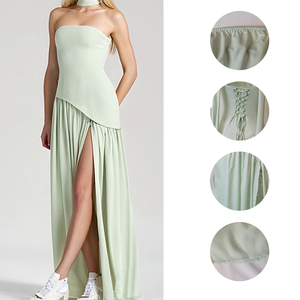 Nuovo <span class=keywords><strong>Abito</strong></span> Estivo da Cerimonia Sexy Senza Schienale e Senza Spalline, Vestito <span class=keywords><strong>Lungo</strong></span> Aderente da Sera con <span class=keywords><strong>Spacco</strong></span> Frontale per Donne - Product Image 4