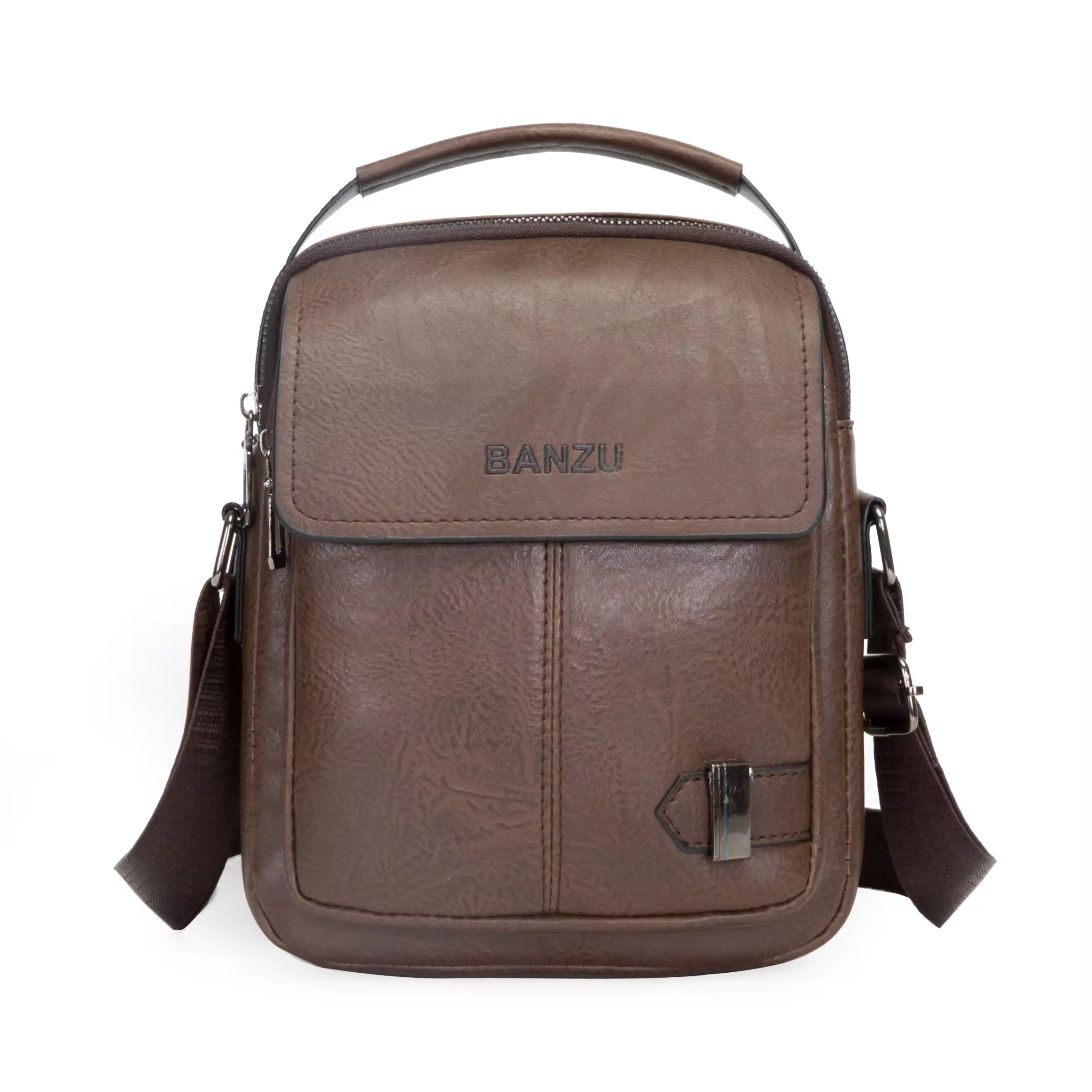 Custom High Quality PU Leather Messenger Shoulder Bags Crossbody Briefcase Business Casual Handbag
