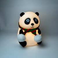 Veilleuse LED rechargeable, lampe d'ambiance Panda en silicone, lumière chaude pour décor de chambre d'enfant, cadeau de vacances ascendant