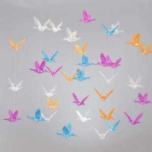 Ornements suspendus en cristal acrylique en forme d'<span class=keywords><strong>oiseau</strong></span> volant avec ligne transparente, décoration <span class=keywords><strong>de</strong></span> fête <span class=keywords><strong>de</strong></span> mariage - Product Image 6