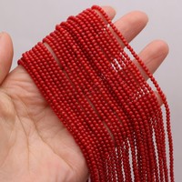 Vente Flash Perles de Corail Rouge Teintées DIY Rondes 2mm Longueur : Environ 38 cm 1512560