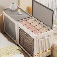 Organisateur de rangement domestique grande capacité avec roulettes, bac de rangement pliable pour jouets, vêtements, articles divers, bac de rangement pour chambre à coucher